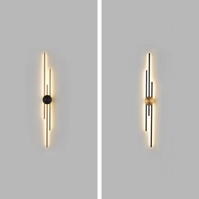 Metal Linear Shape Wall Light Modern Multi Lights Wall Mount Fixtures