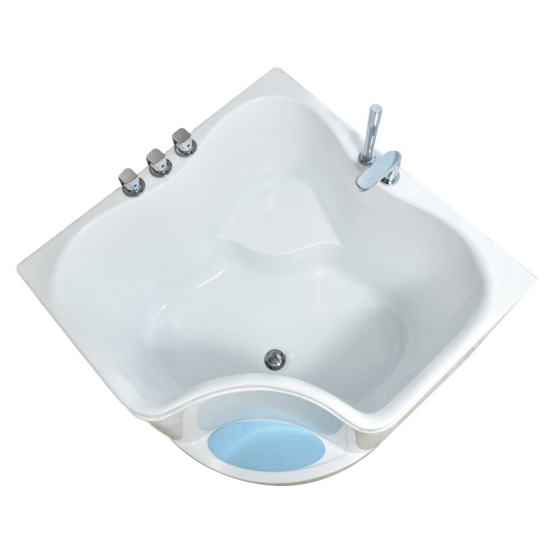 Modern Home Acrylic Bathtub White Corner Bath Tub with Seat Included