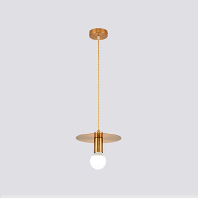 Metal One Blub Hanging Light Postmodern Style Suspension Pendentif For Coffee Shop