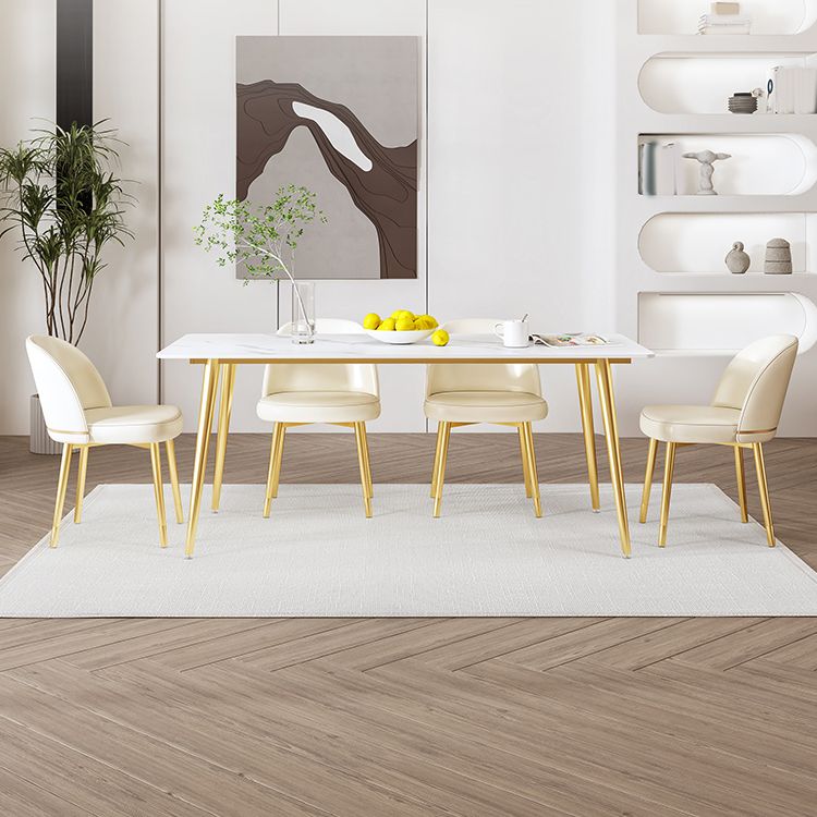 Modern Rectangle Stone Dining Table 1/5/7 Pieces Dining Set for Dining Room
