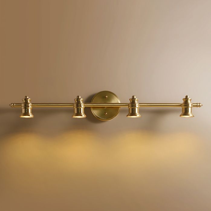Minimalist Linear Wall Lighting Fixture Metal Bathroom Sconce Light Fixture in Coppery