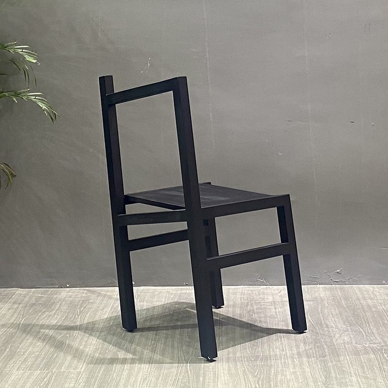 Black Wood Kitchen Dining Side Chair Open Back Dining Side Chair
