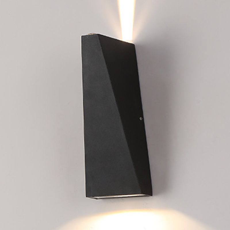 Luz de pared geométrica moderna aluminio 2 luces lavadora de pared para al aire libre
