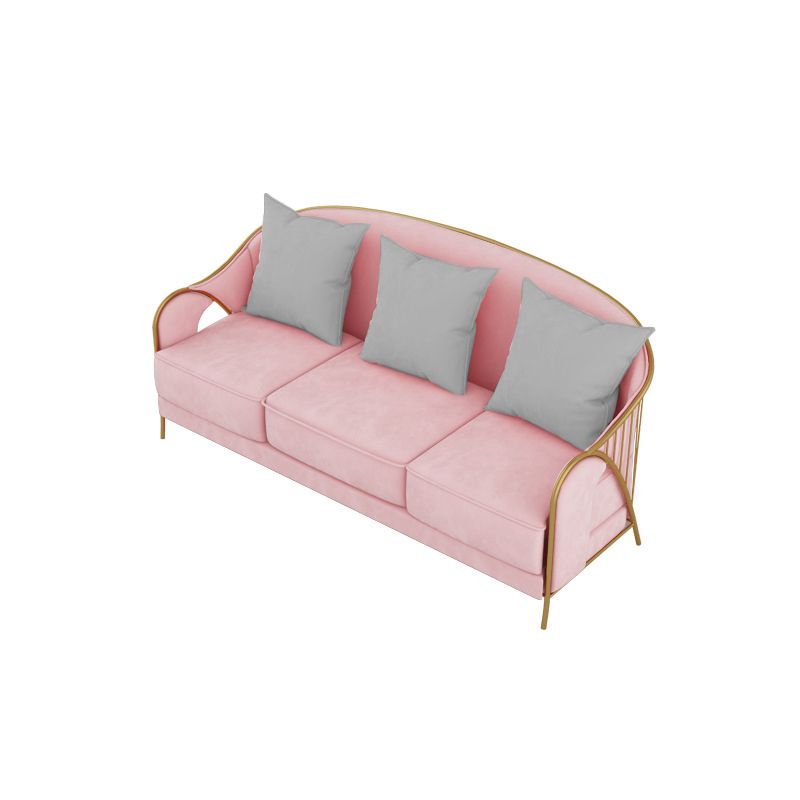 Velvet Sloped Arms Sofa with Tight Back for Living Room 34.65" H
