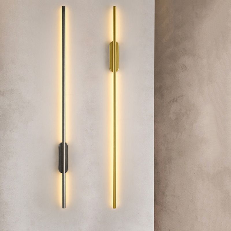 Modern Creative Linear LED Wall Light Wrought Iron Indoor Wall Lamp with Acrylic Shade