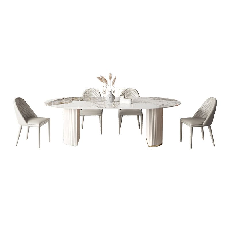 Contemporary Rectangle Table Set 1/4/5/6/7 Pieces Dining Set for Home Use