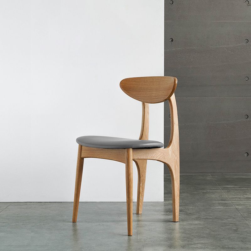 Silla lateral de comedor de madera de estilo escandinavo, sillas laterales de comedor con respaldo abierto para uso doméstico