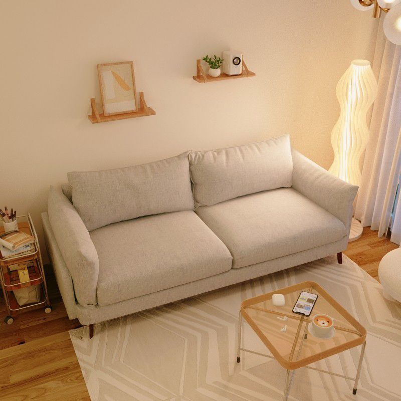 Contemporary Sewn Pillow Back Sofa with Pillow Top Arm for Apartment