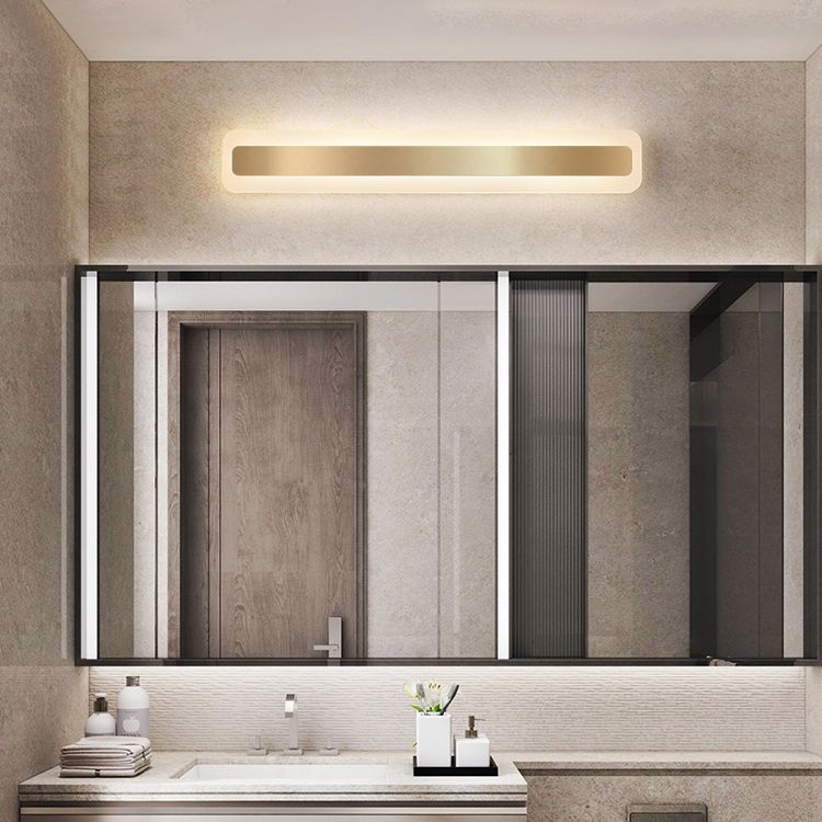 Acconde da parete da parete lineare a 1 luce moderna moderna illuminazione da parete specchio in stile semplice in oro