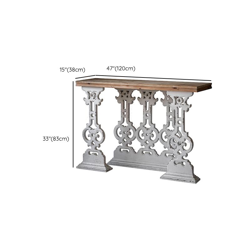 Rectangle Shape French Country Console Table White Wood Sofa Table
