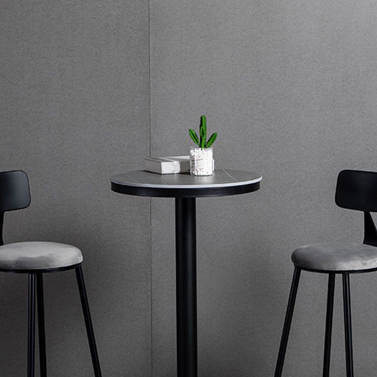 1/2/3 Pieces Industrial Gray Stone Top Bar Table Set Counter Table with  Stools