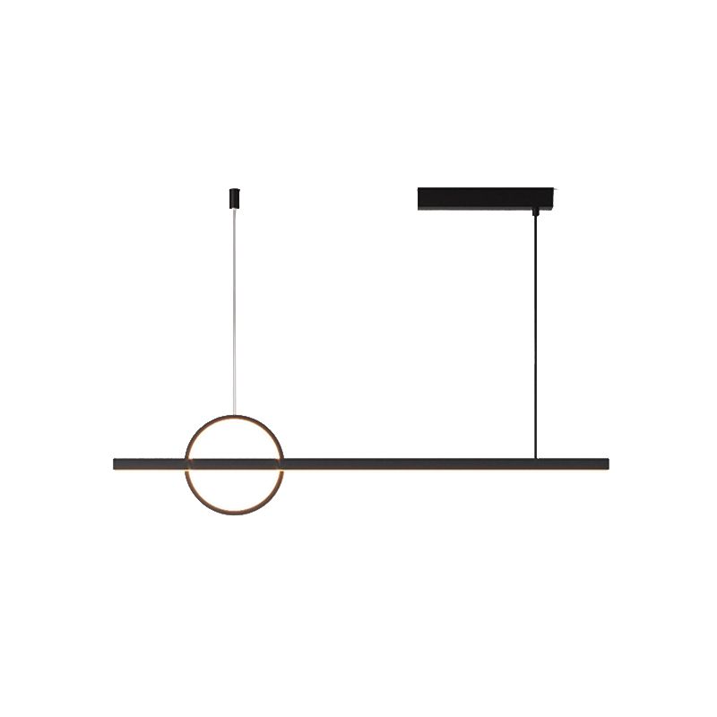2-Light Modernism Black Island Lighting LED Metal Ceiling Light for Kitchen