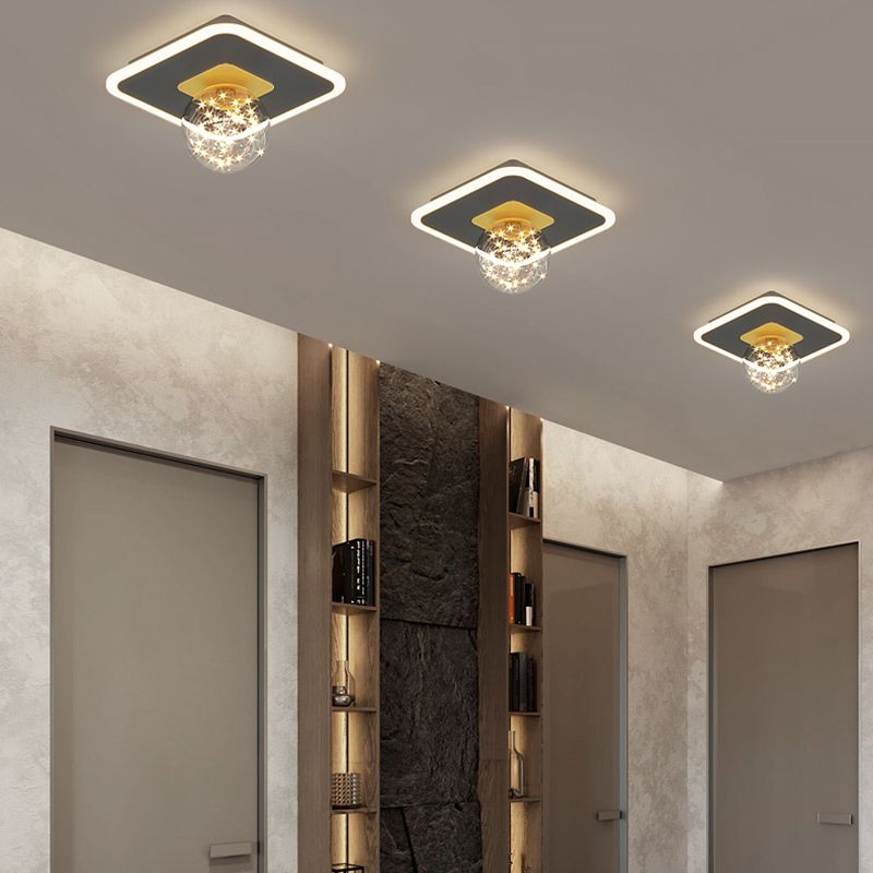 Hallway LED Flush Mount Light Minimalist Starry Glass Ceiling Light