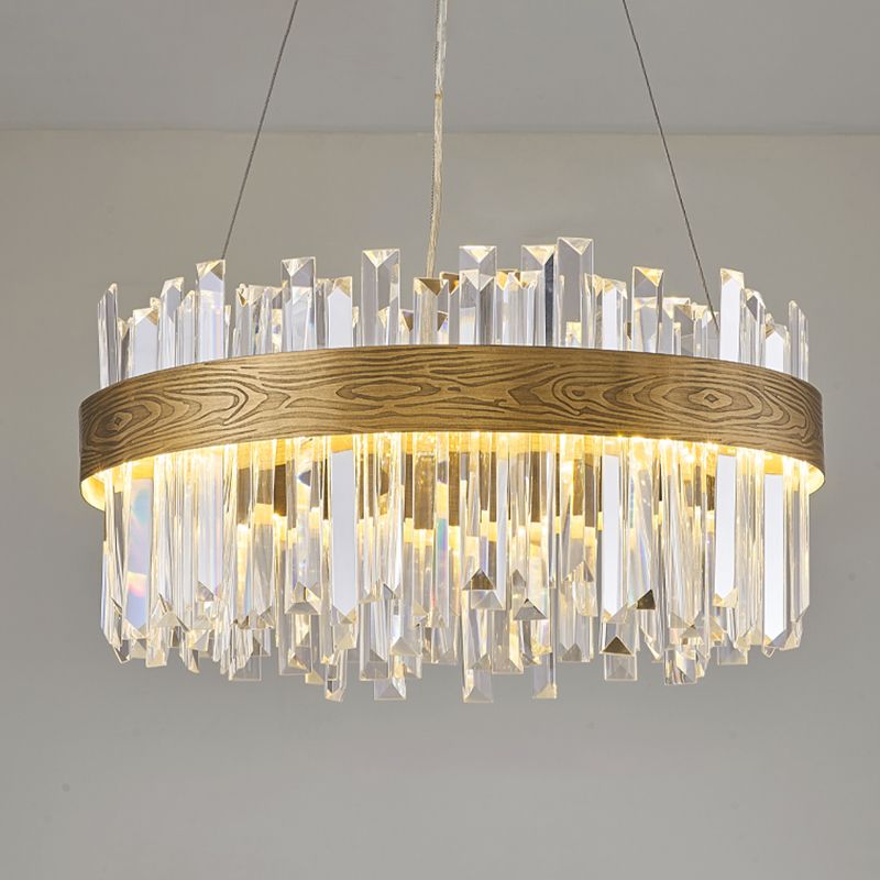 Gold Nordic Modern Lighting Fixtures Crystal Circle Down Lighting Pendant