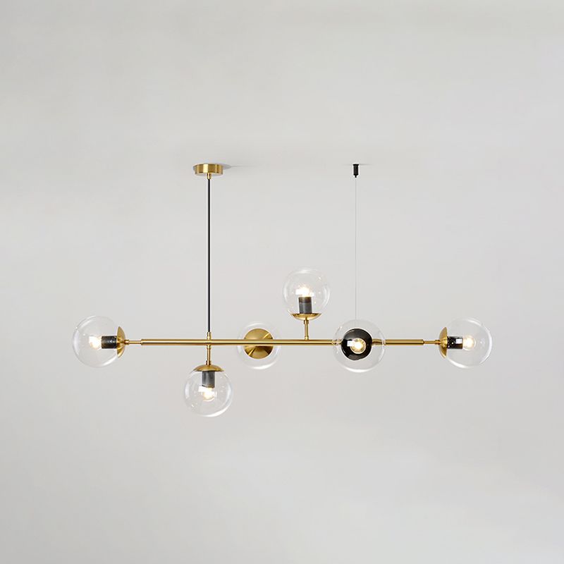 Nordic Style Hanging Lamp Ball Shape Shade Island Light Fixture for Bedroom