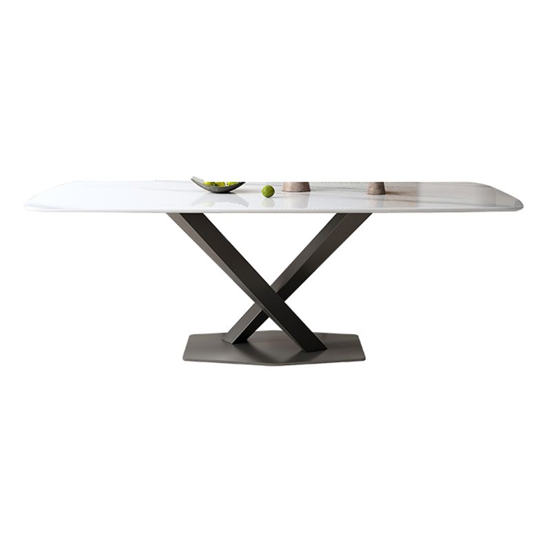 White and Black Dinner Table Rectangle Dinner Room Kitchen Table