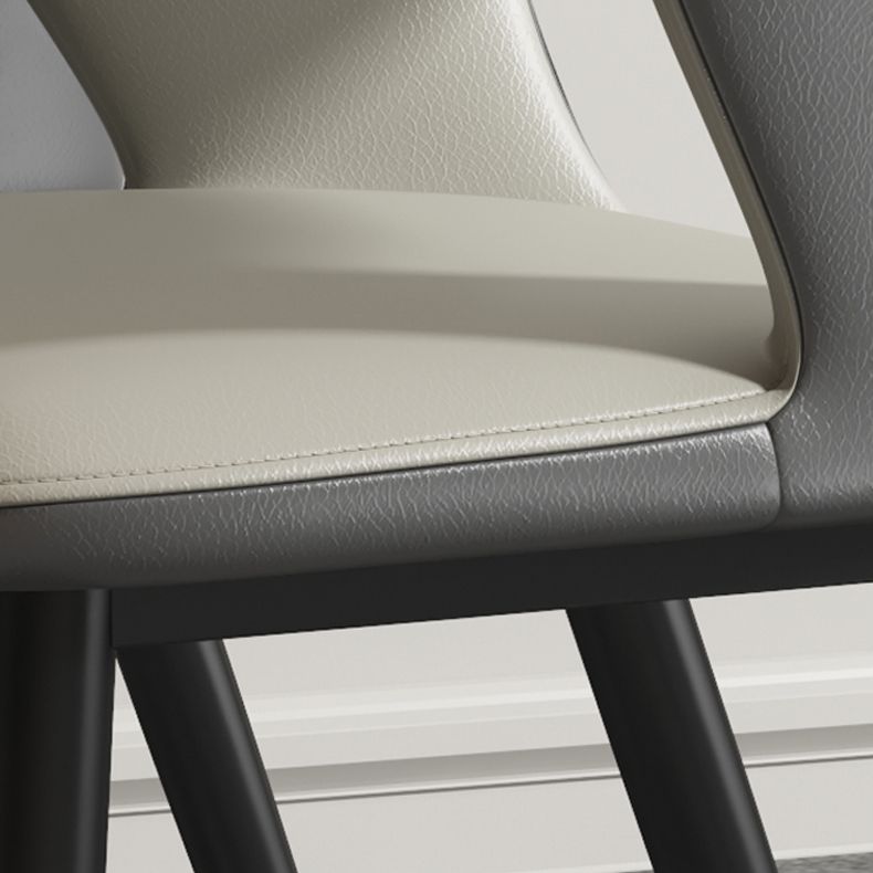 Chaises de salle à manger en métal de style moderne, chaise latérale à bras arrière ouvert pour la cuisine