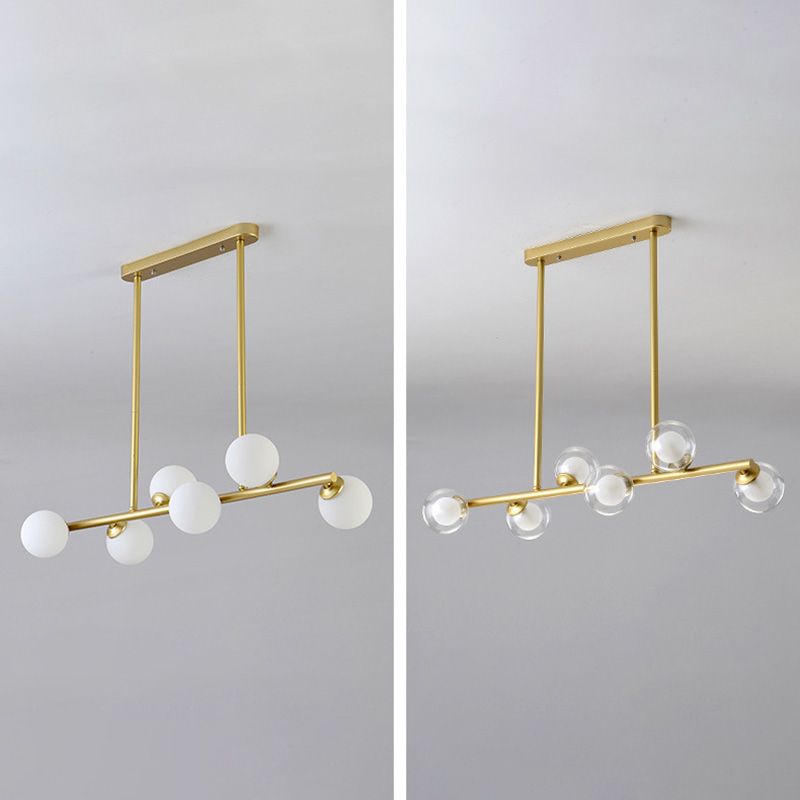Spherical Hanging Island Lights Ultra-Contemporary Glass Chandelier Lighting Fixtures for Restaurant