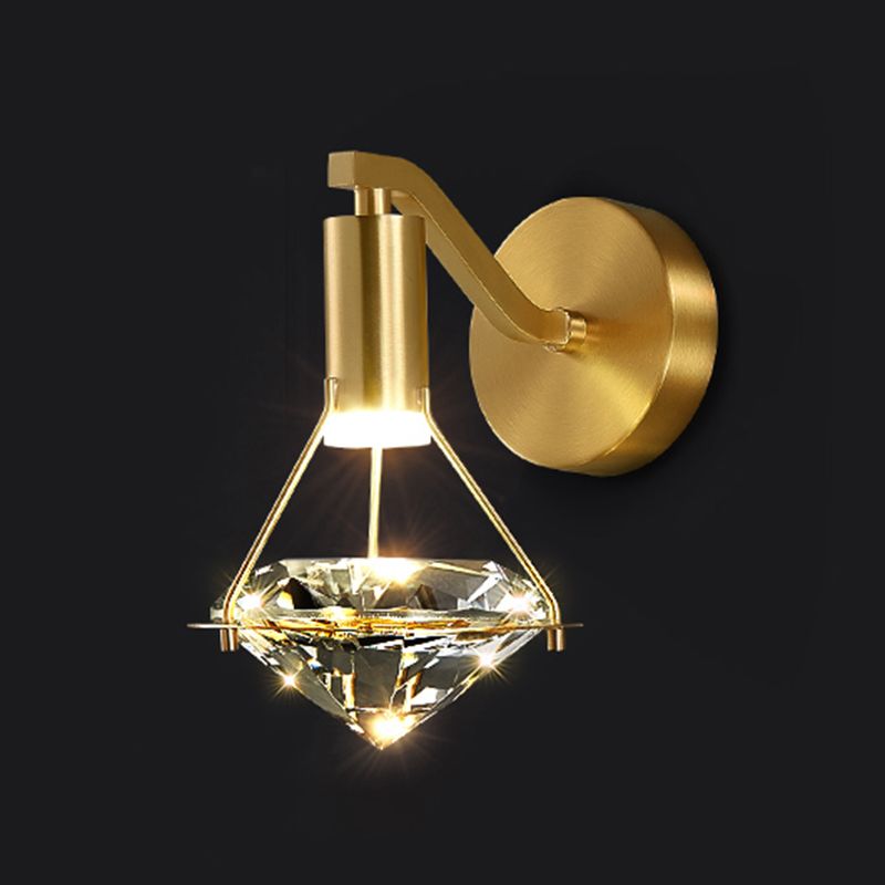 Diamond Sconce Wall Light  Modern Luxury Style Crystal 1 Light Sconces