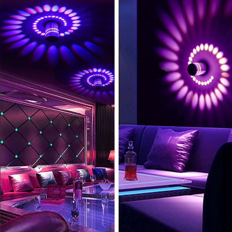 Contemporary Style RGB Light Wall Sconce Light with Acrylic Shade for Bedroom