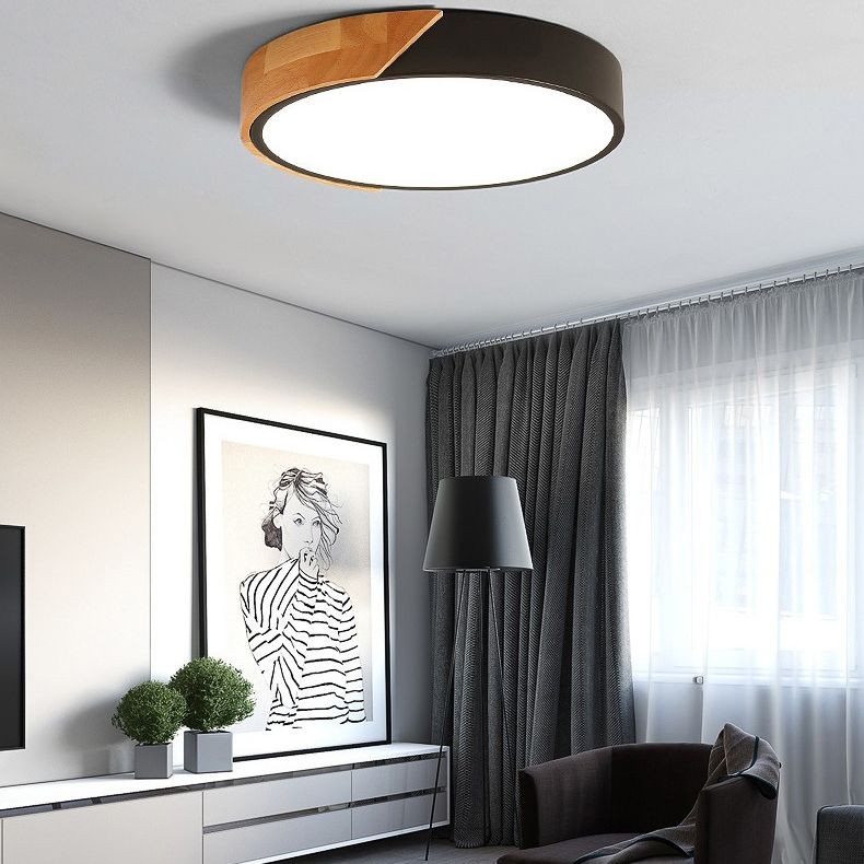 1-Light Round Flush Mount Light Modern Style Acrylic Flush Mount Lighting Fixtures