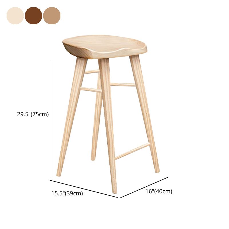 Moderner Barhocker aus massivem Holz mit Fußstütze, Wohnzimmer-Barhocker