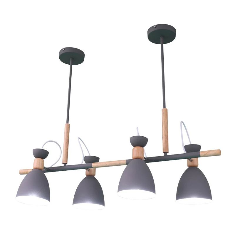 Modern Style Linear Shape Island Lights Metal 4 Lights Pendant Light for Living Room