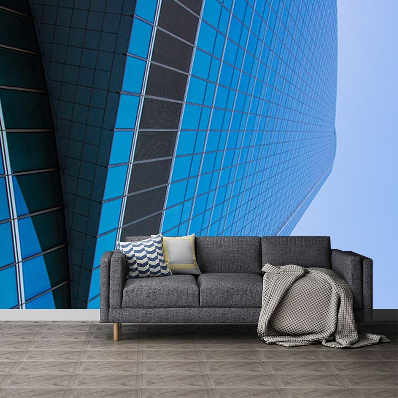 Modern Architecture Mural Wallpaper Washable Wall Covering for Living Room