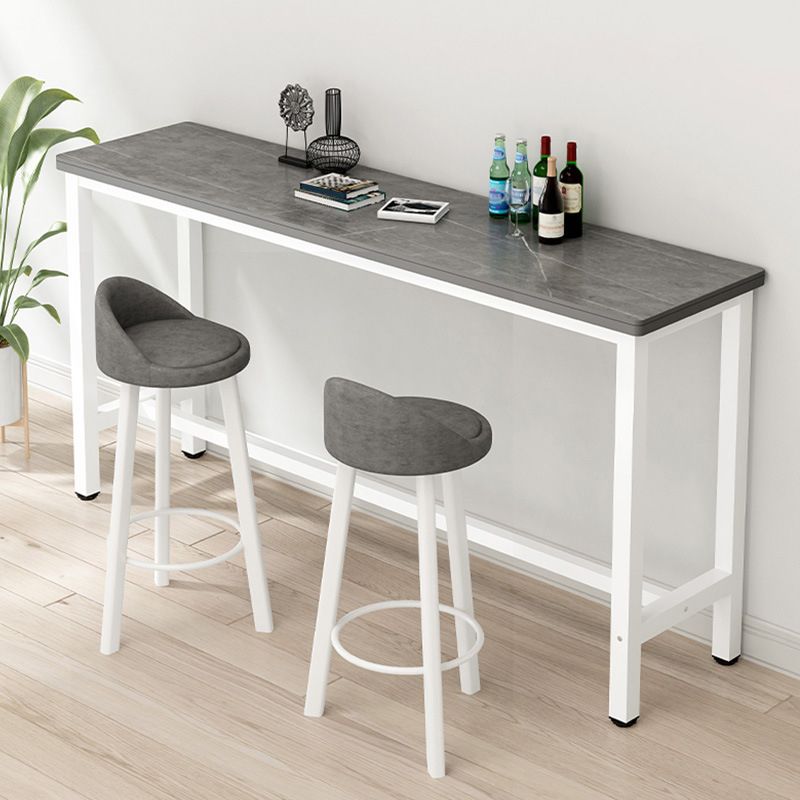 Rectangle Stone Bar Table Modern Bar Table with Trestle Base