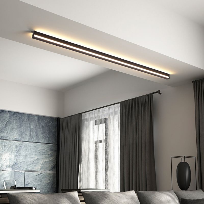 Linearer Schatten Metall Wandleuchter moderner Stil 1-Licht-Wandmontage Leuchte in Schwarz