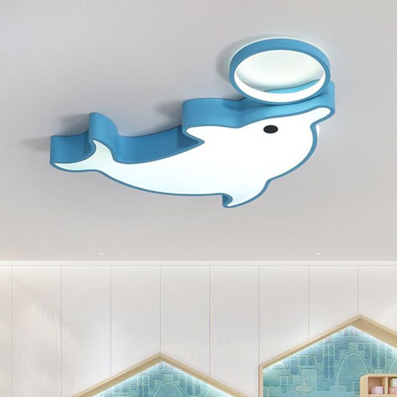 Dolphin Acrylic Ceiling Flush Mount Light Contemporary LED Close To Ceiling Lighting Fixture