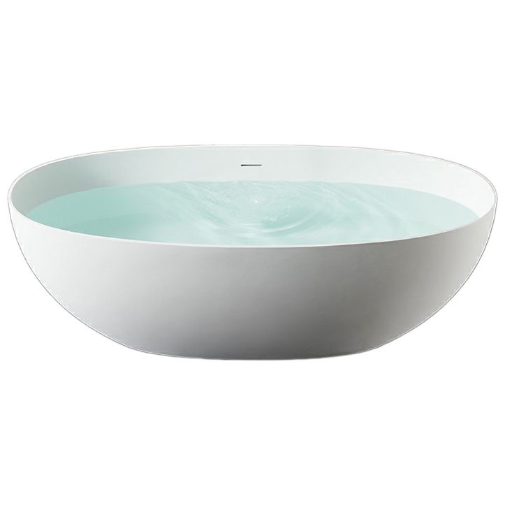 Freestanding Modern Soaking Bathtub Antique Finish Oval Bath Tub