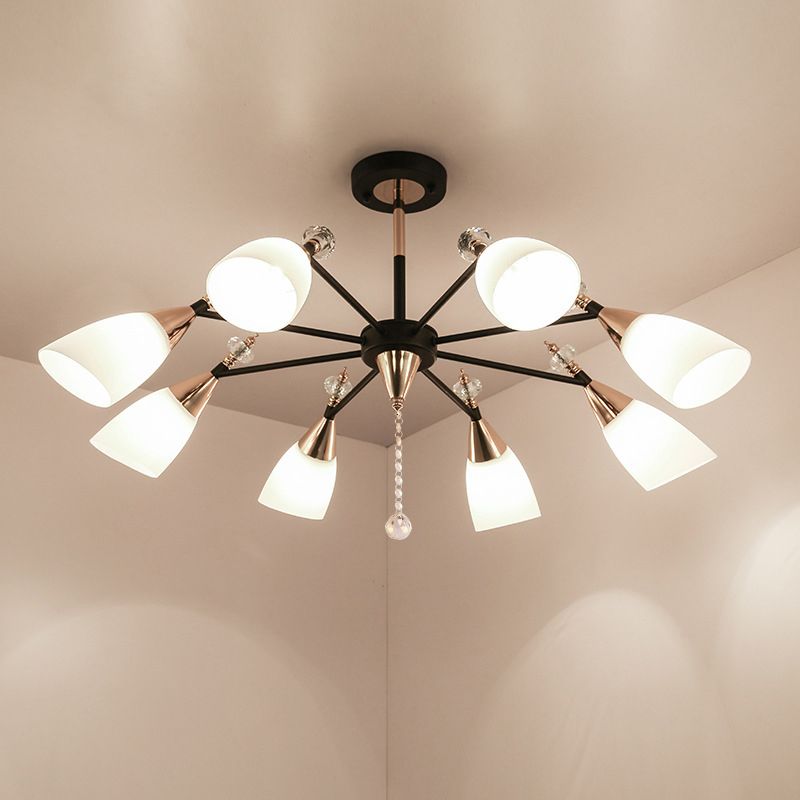 Metaal sputnik kroonluchter verlichtingsarmatuur moderne stijl hangende lamp in het zwart