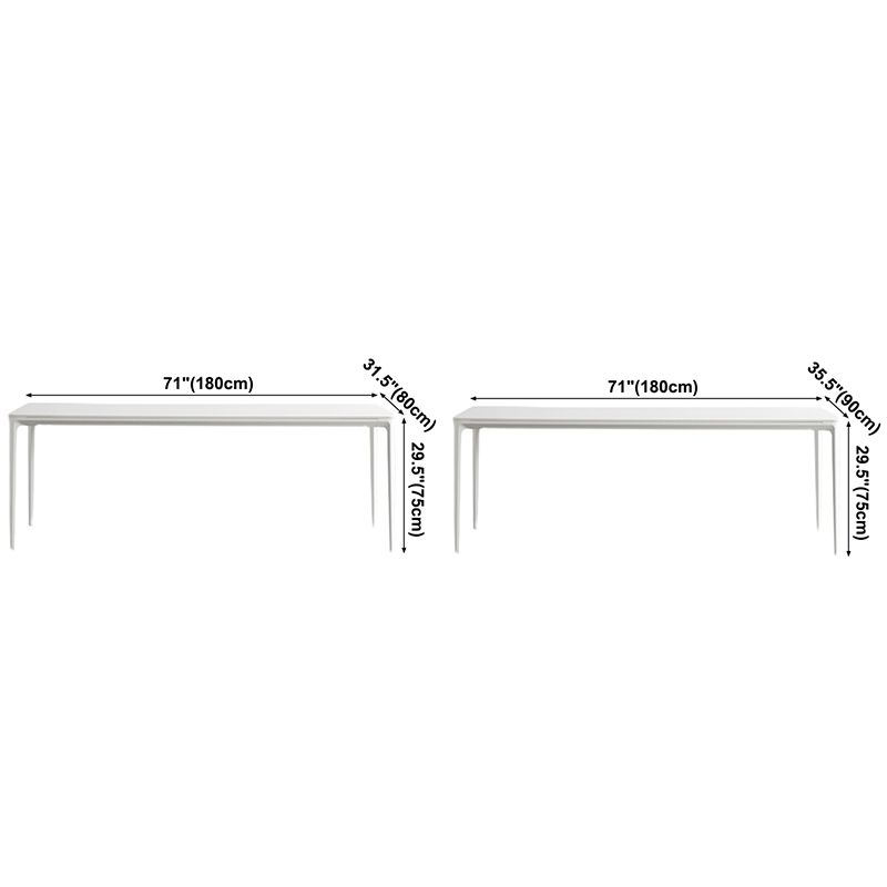 Mesa de comedor de cocina blanca moderna Mesa de comedor rectangular de piedra sinterizada con 4 patas base