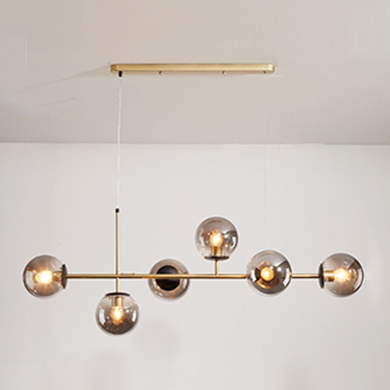 Modern Island Lighting Fixture Glass Hanging Light for Dining Room