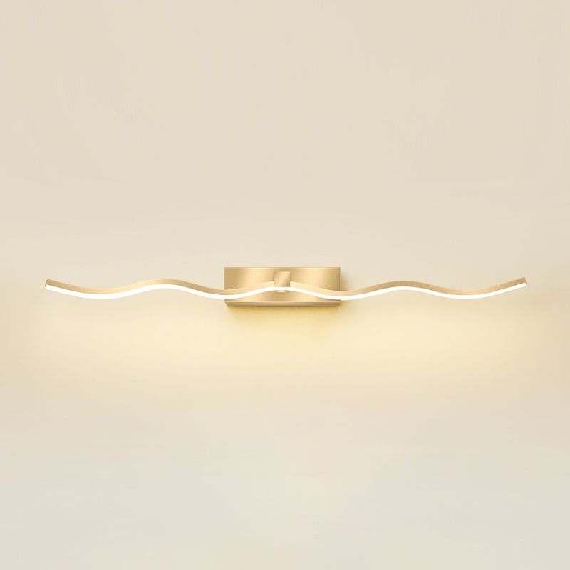 Lámpara moderna de lámpara de espejo simple lámpara de espejo de maquillaje ondulado led para baño de baño