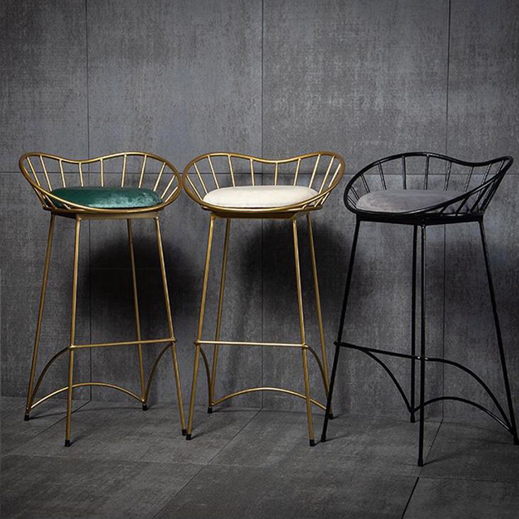 Industrial Metal Round Barstool Patio Bar Stool with Metal Legs