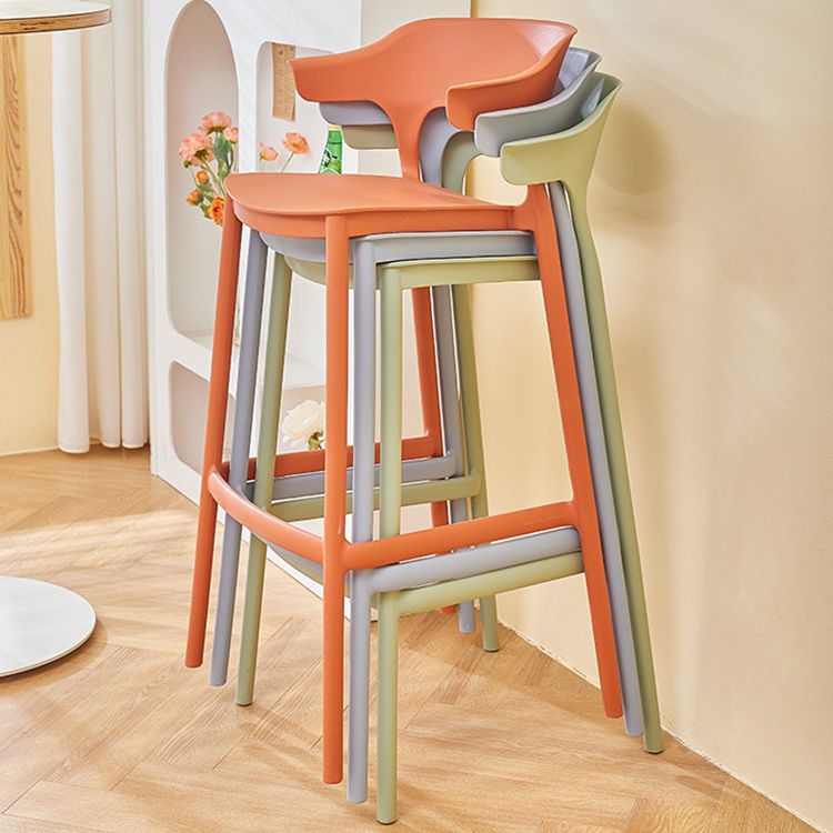 Modern Plastic Counter Stool Armless Bar Stool for Living Room