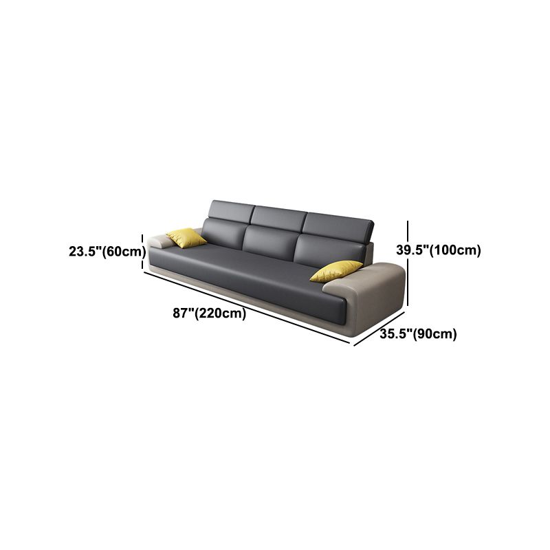 Fabric Pillow Top Arm Sectional Sofa 39.37"High Adjustable Cushion Back Sofa