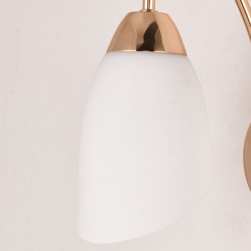Light Luxury Wall Mount Light Geometry Shape Wall Lamp with Glass Shade for Bedroom