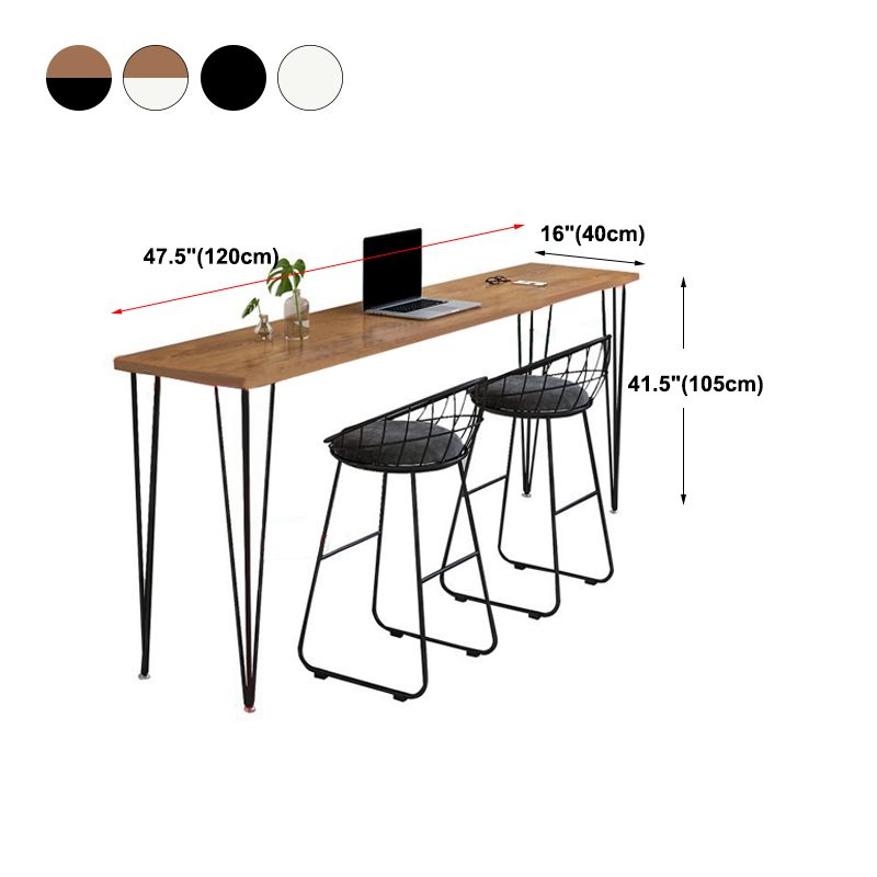 Industrial Style Rectangle Wood Top Counter Table 42-inch Height Modern Bar Table
