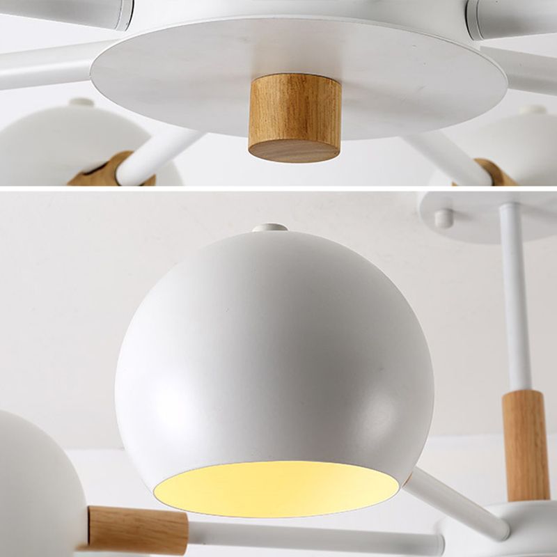 Macaron Domed Shaped Chandelier Light Metallic Lighting Fixture for Living Room