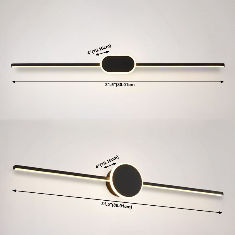 Linear Wall Sconce Lights Modern Metal 1 Light Sconce Light Fixtures with Acrylic Shade