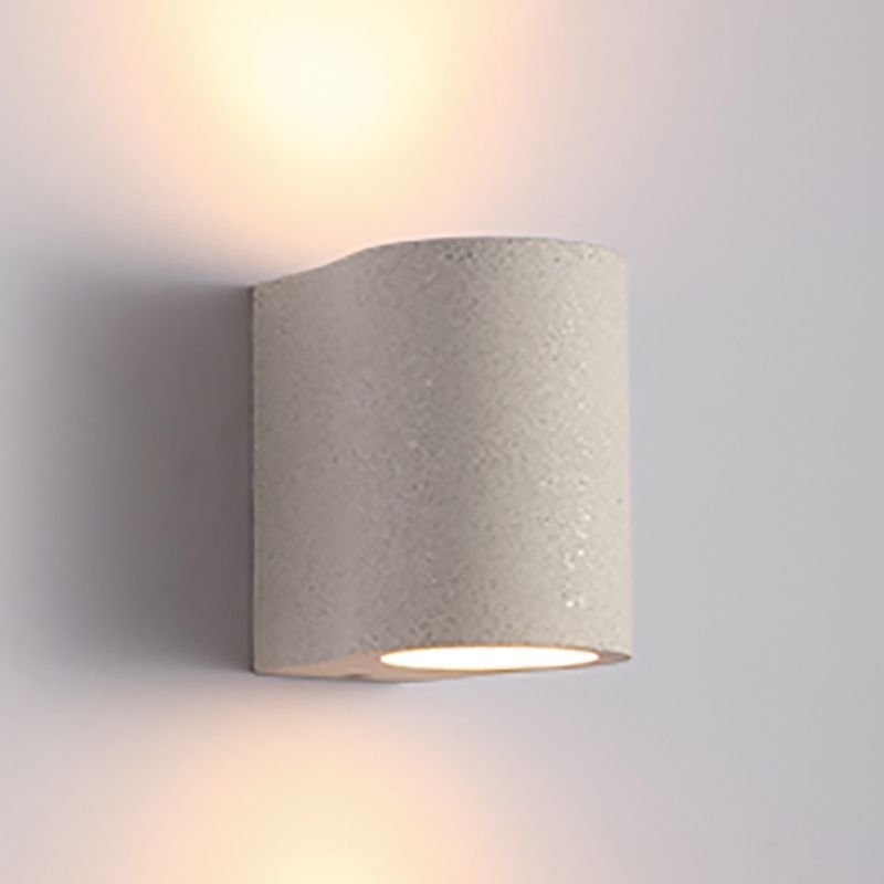 Cylindrical Cement Wall Washer Sconce Nordic Style Hallway Wall Light Fixture