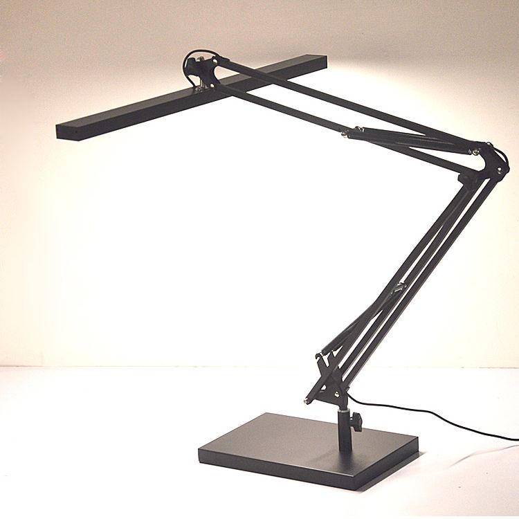 Linear Night Table Lamp Modern Style Metal 1 Light Nightstand Lamp in Black