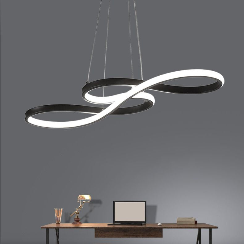 Silicone Linear LED Pendant Light in Modern Concise Style Aluminium Indoor Hanging Lamp