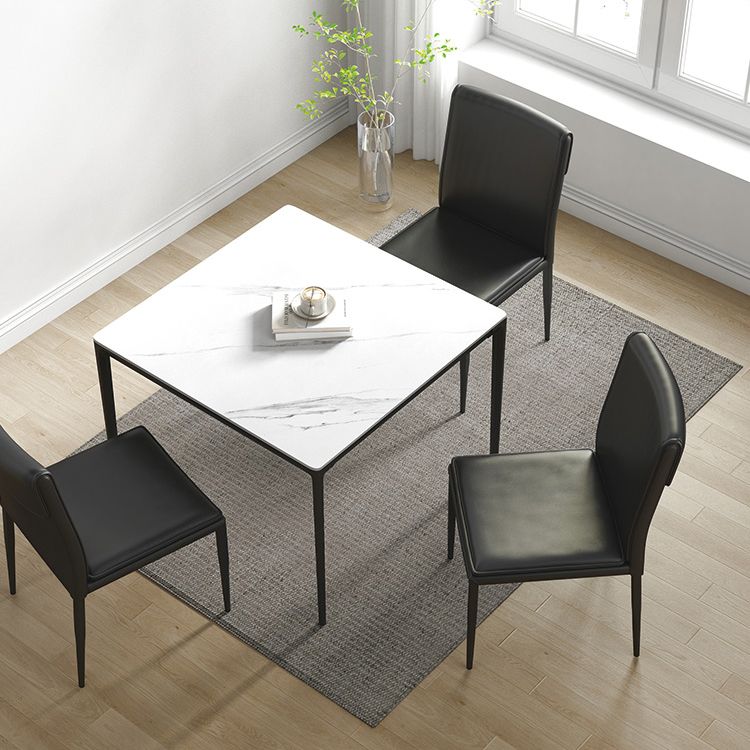 Kitchen Armless Metal Dining Chairs Home Side Chair with Upholstered