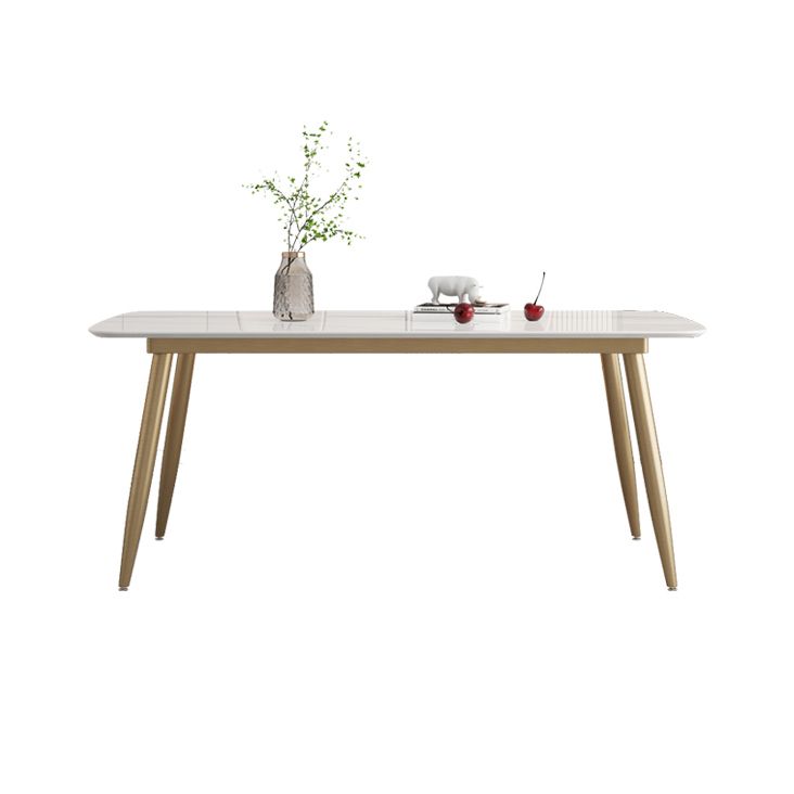 Glam Sintered Stone Dining Room Set Standard Height with Gold Base Dining Set