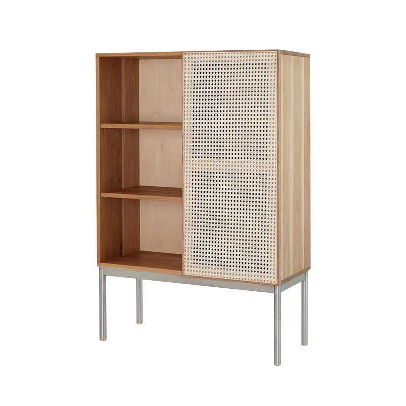 35.43" Long Accent Cabinet Solid Wood Cabinet in Natural with Shelves