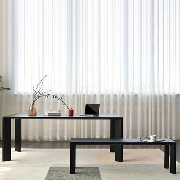 Mesa de madera maciza rectangular para la mesa de comedor moderna del restaurante con 4 patas